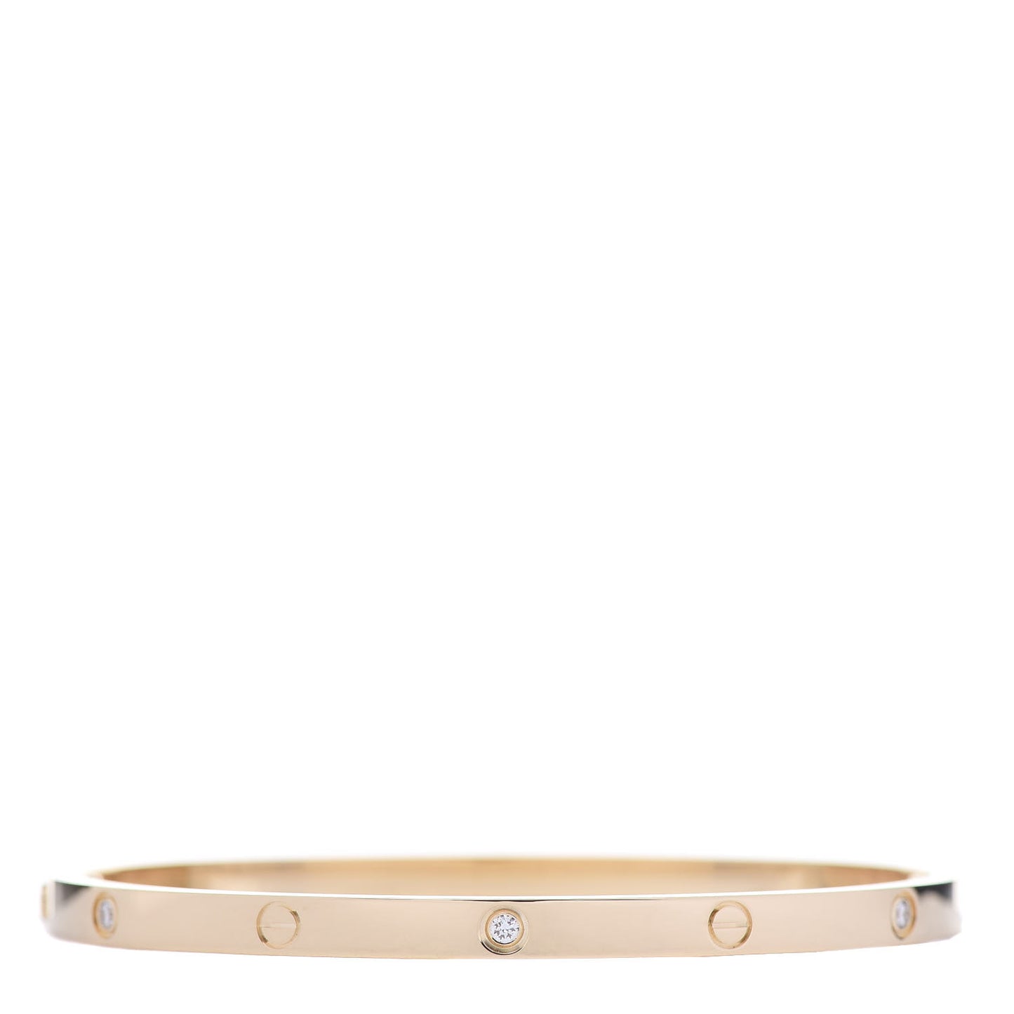 18K Yellow Gold 6 Diamond Small LOVE Bracelet 16