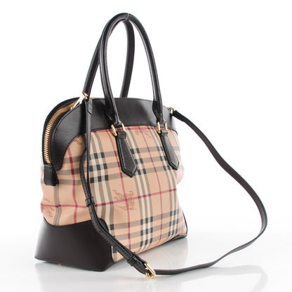 Burberry Haymarket Check Medium Primrose Tote Chocolate 3 of 7