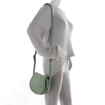 Chloe Calfskin Mini Marcie Lock Round Crossbody Bag Green 2 of 8