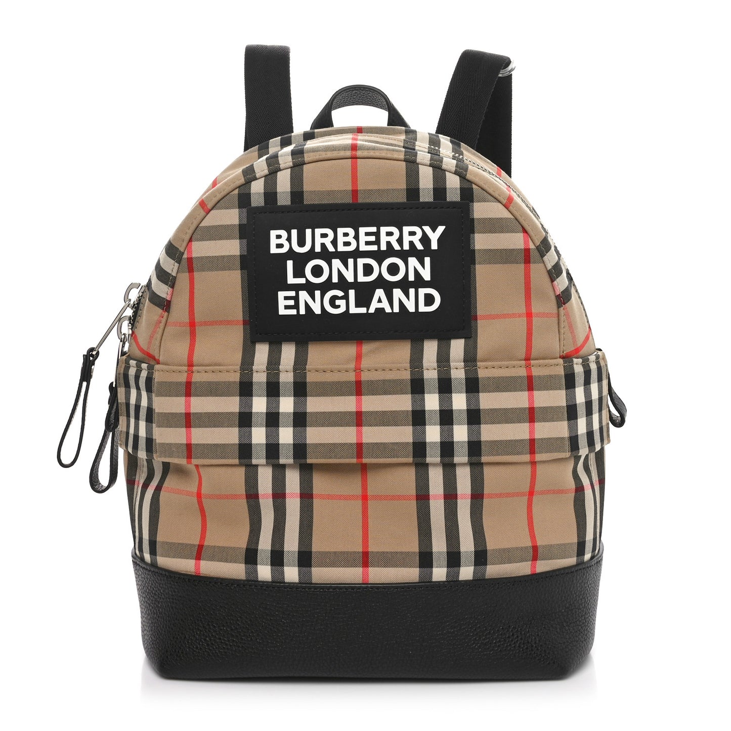 House Check Canvas Calfskin Small Nico Backpack Archive Beige