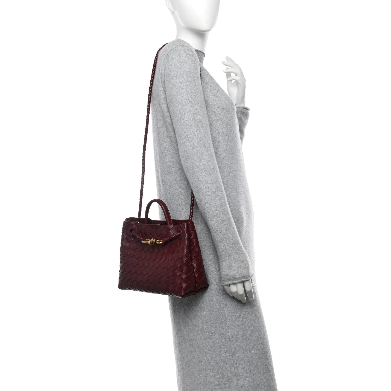 Bottega Veneta Nappa Intrecciato Small Andiamo Shoulder Bag Barolo 2 of 10