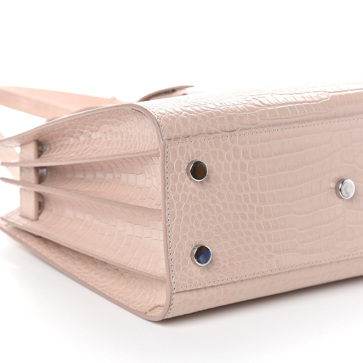 Calfskin Crocodile Embossed Baby Sac De Jour Rose Antic