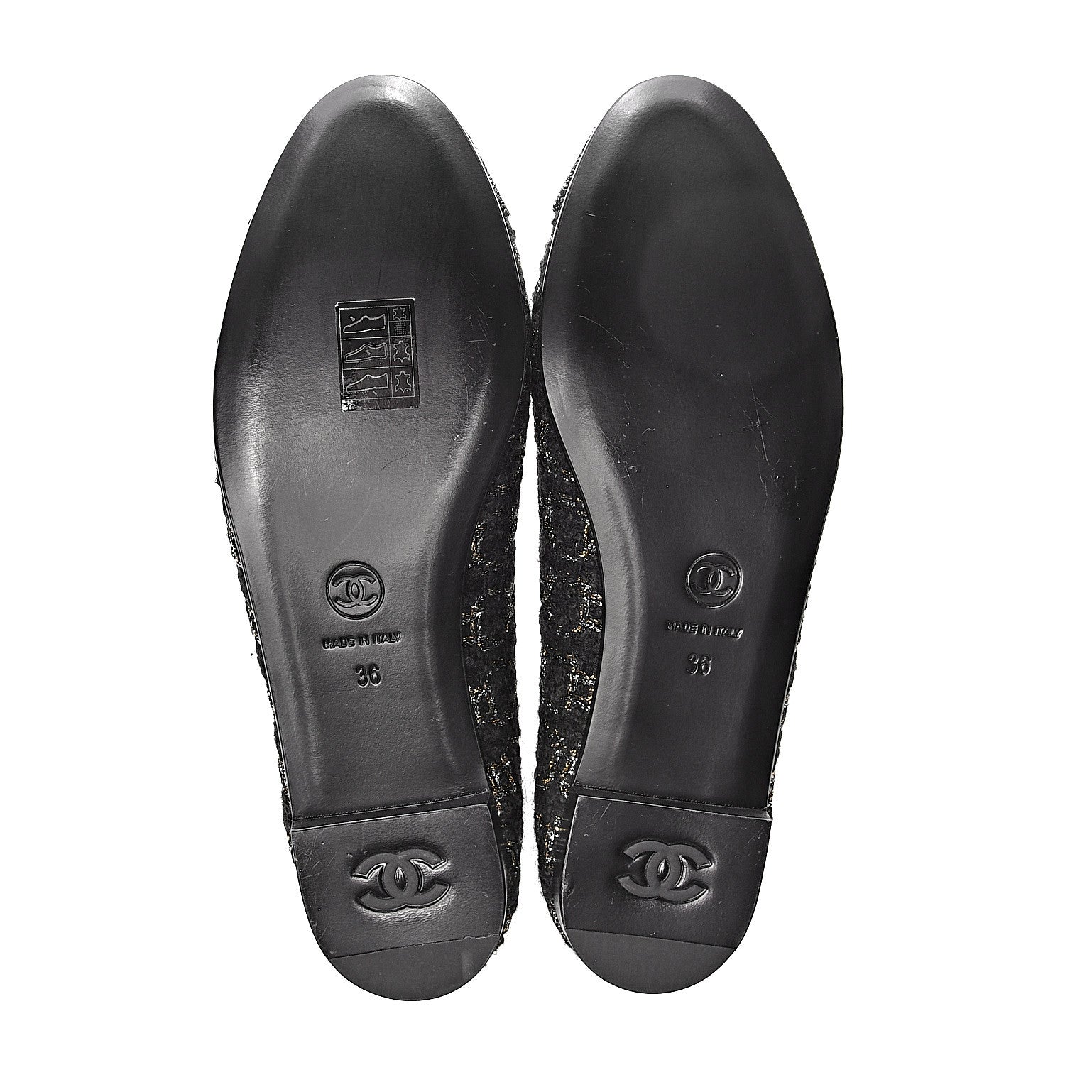 Chanel Tweed Cap Toe Ballerina Flats 36 Black 5 of 8