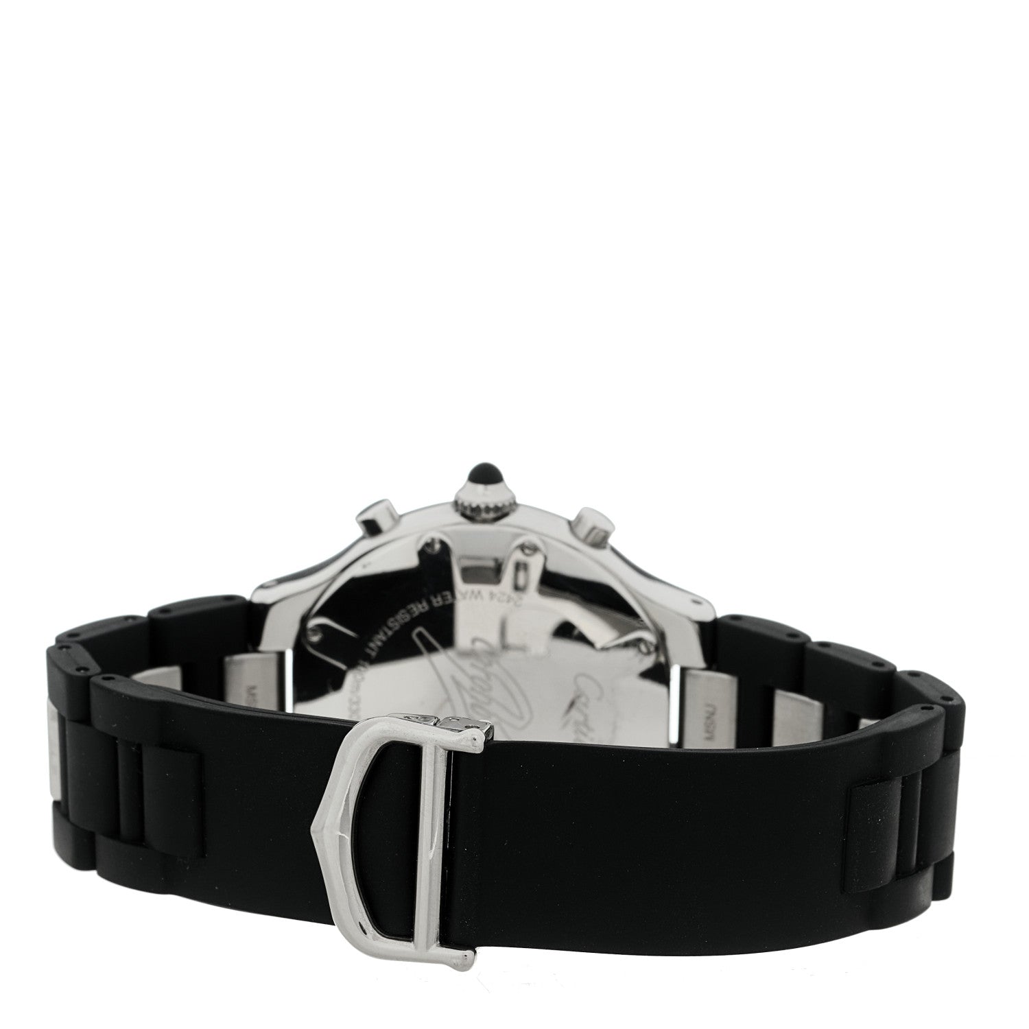 Cartier Stainless Steel Rubber 38mm Must 21 Chronoscaph Quartz Watch Black 3 of 4