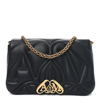 Alexander McQueen Calfskin Quilted The Seal Chain Shoulder Bag Black 1 of 9