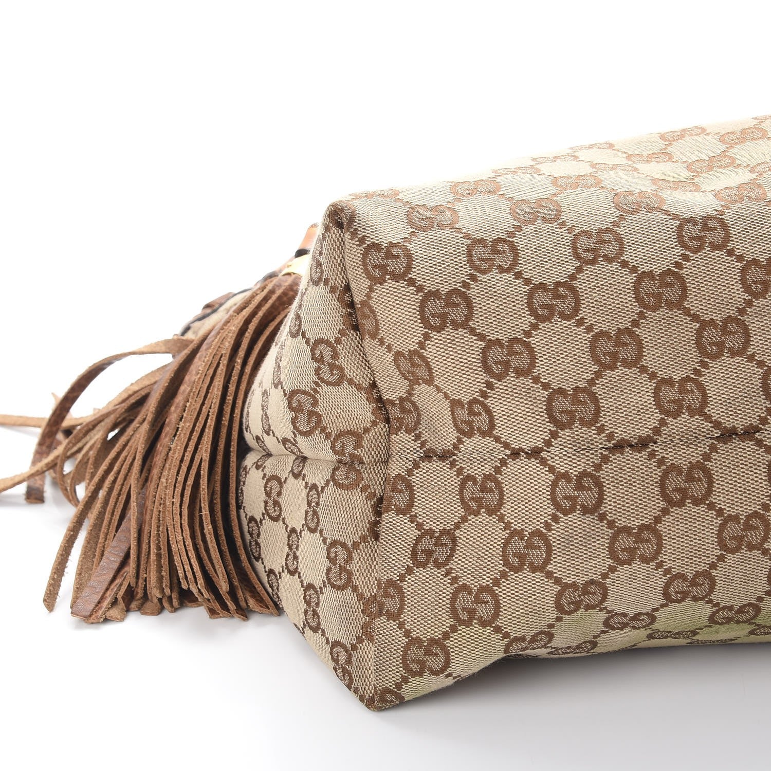 Gucci Monogram Medium Bamboo Tassel Tote Light Brown 10 of 12