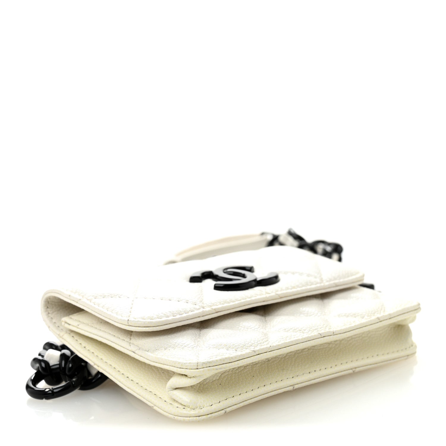 Chanel Caviar Quilted My Everything Belt Flap Card Holder White 4 of 10