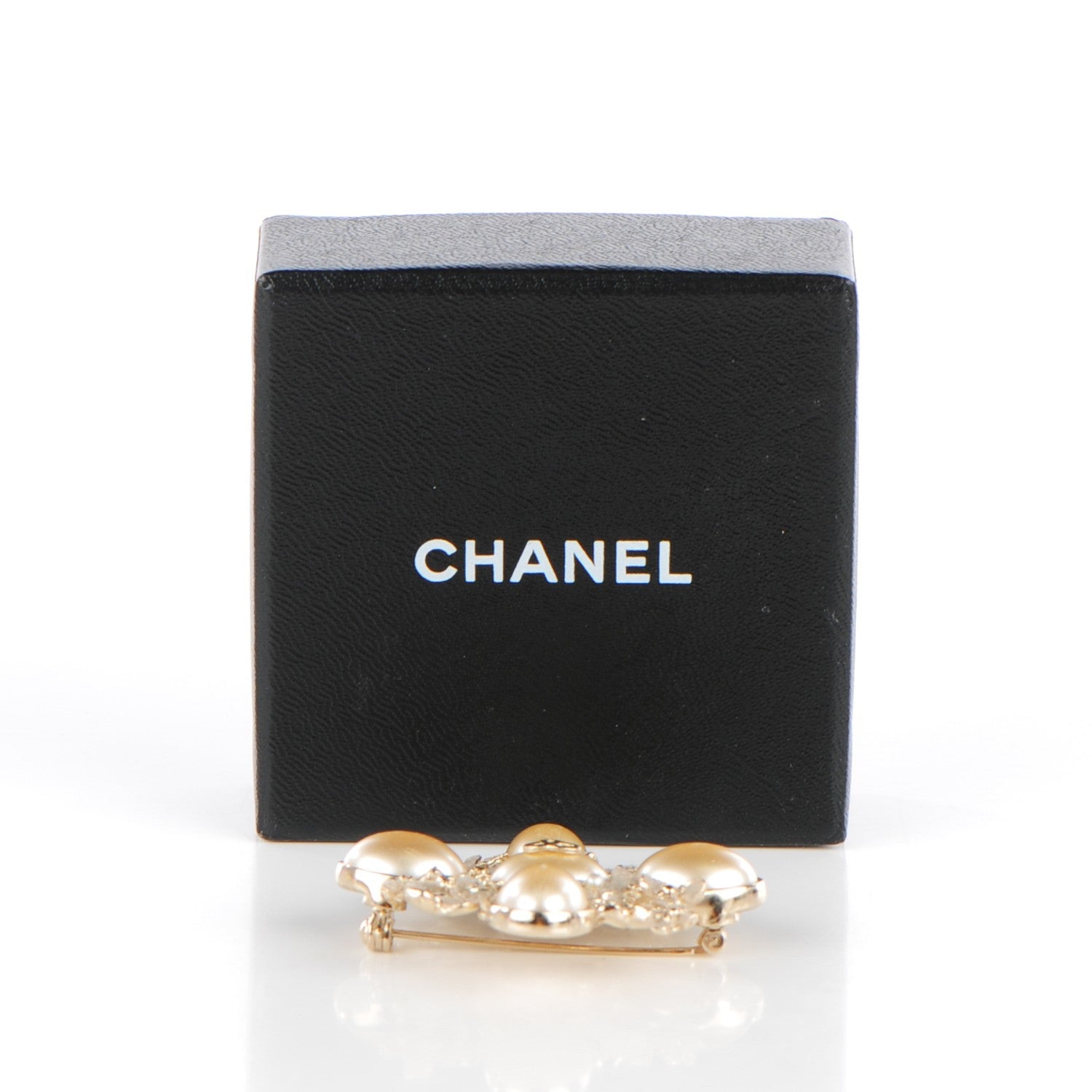 Chanel Crystal Mother of Pearl CC Flower Brooch Gold 5 of 5