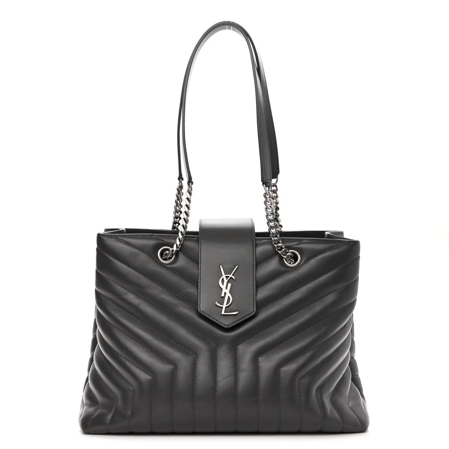 Calfskin Y Quilted Monogram Large Loulou Shopper Storm