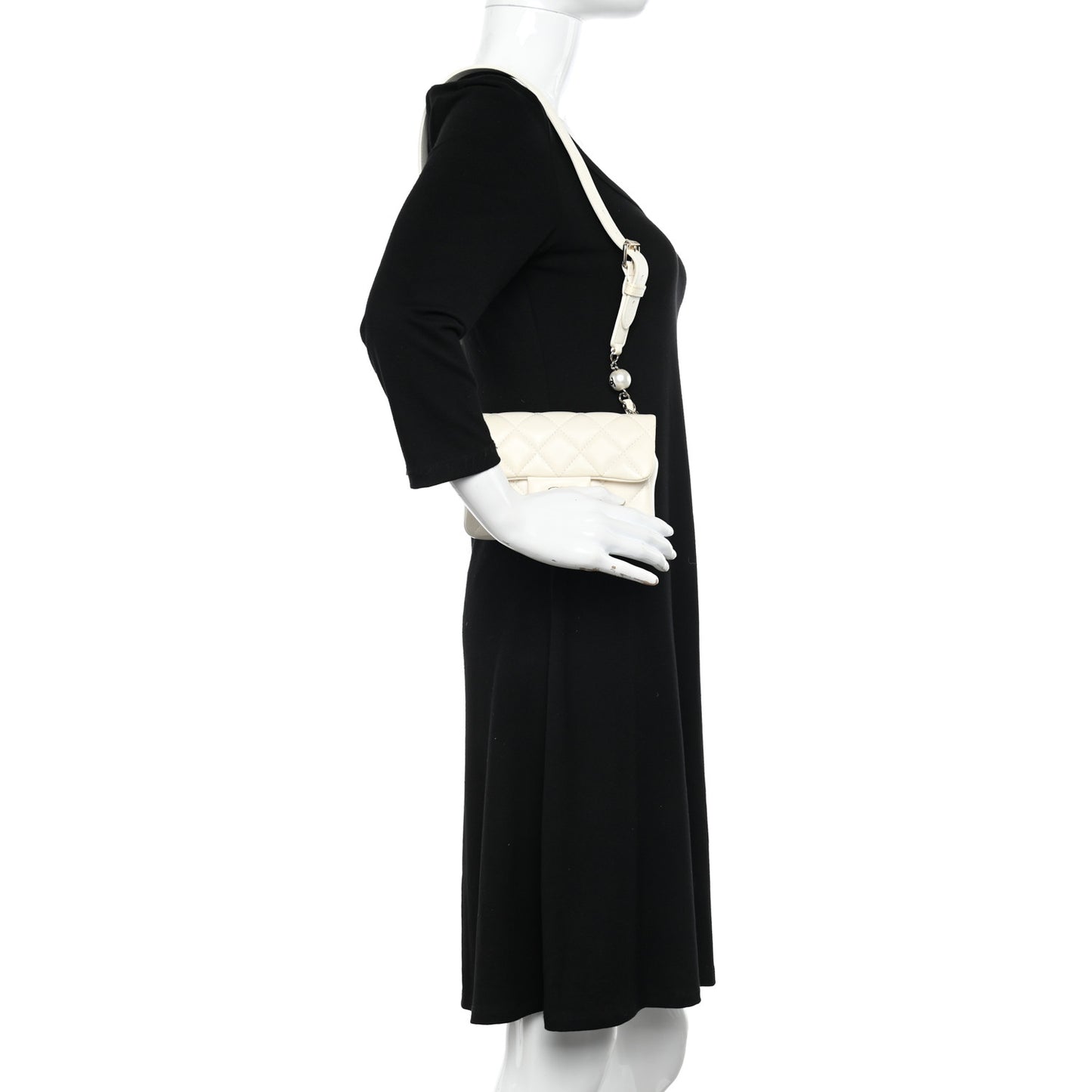 Lambskin Quilted Mini My Precious Waist Bag White