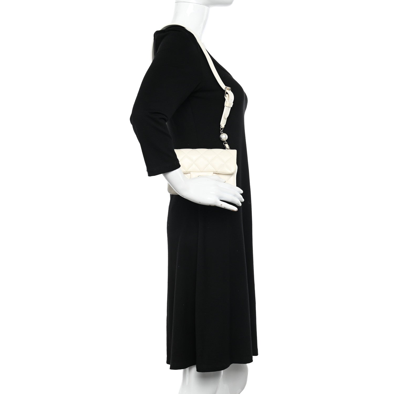 Chanel Lambskin Quilted Mini My Precious Waist Bag White 2 of 12