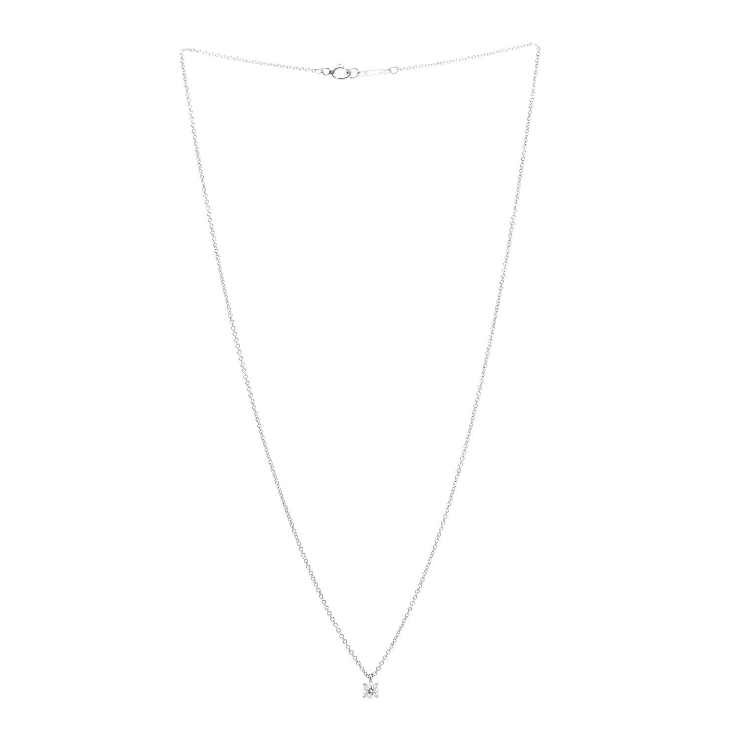 Platinum Diamond .19ct Solitaire Pendant Necklace