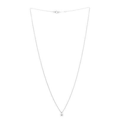 Tiffany Platinum Diamond .19ct Solitaire Pendant Necklace 3 of 6