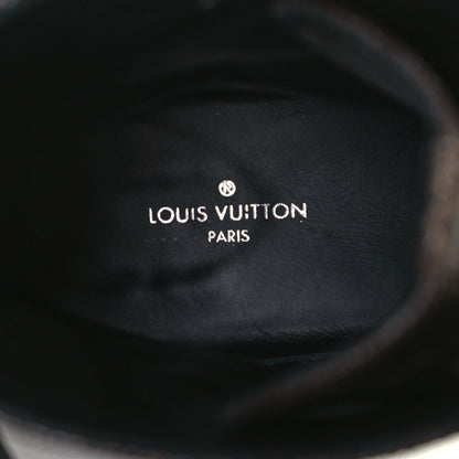 Louis Vuitton Calfskin Monogram Wonderland Flat Ranger Boots 38 Black 8 of 8