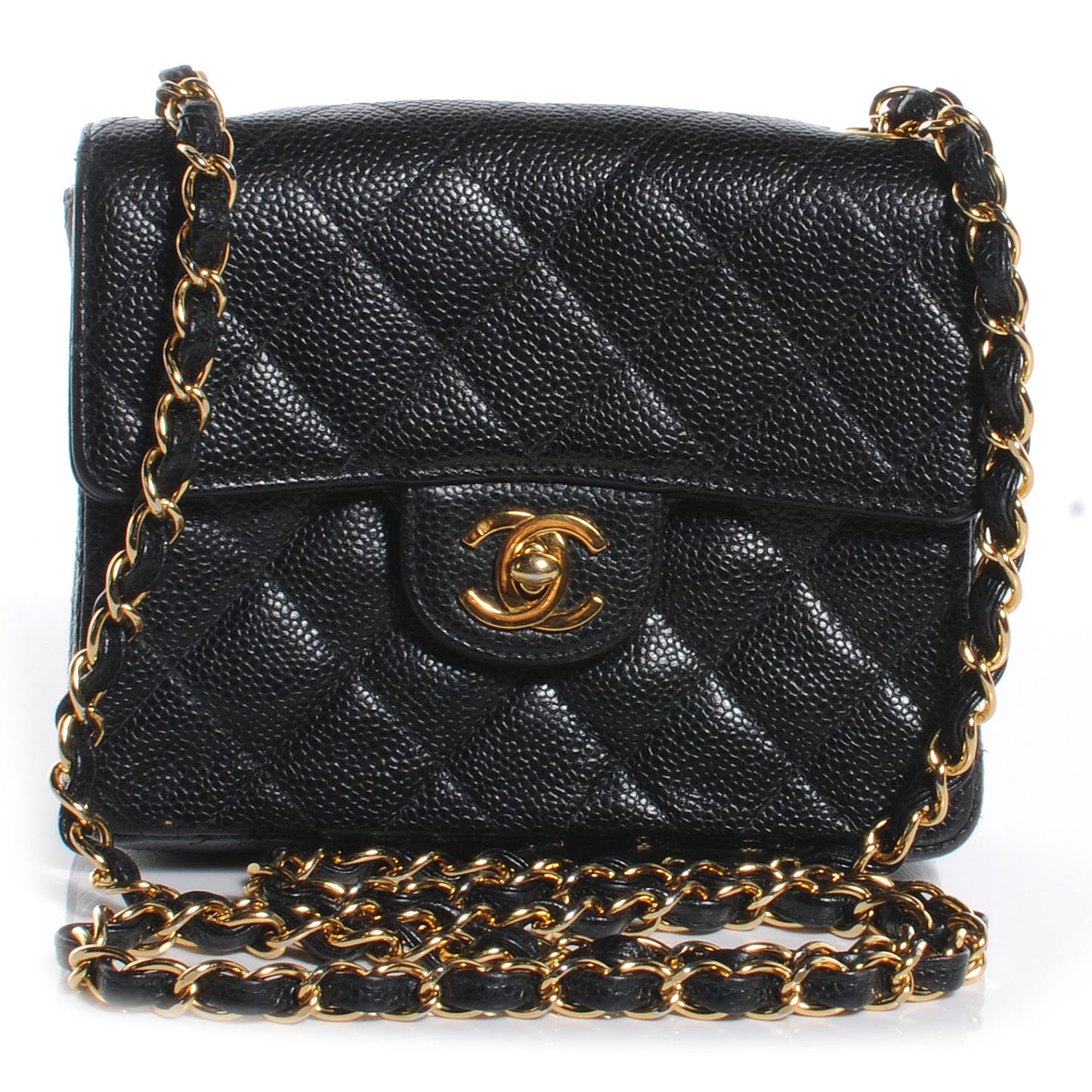 Caviar Quilted Mini Flap Black