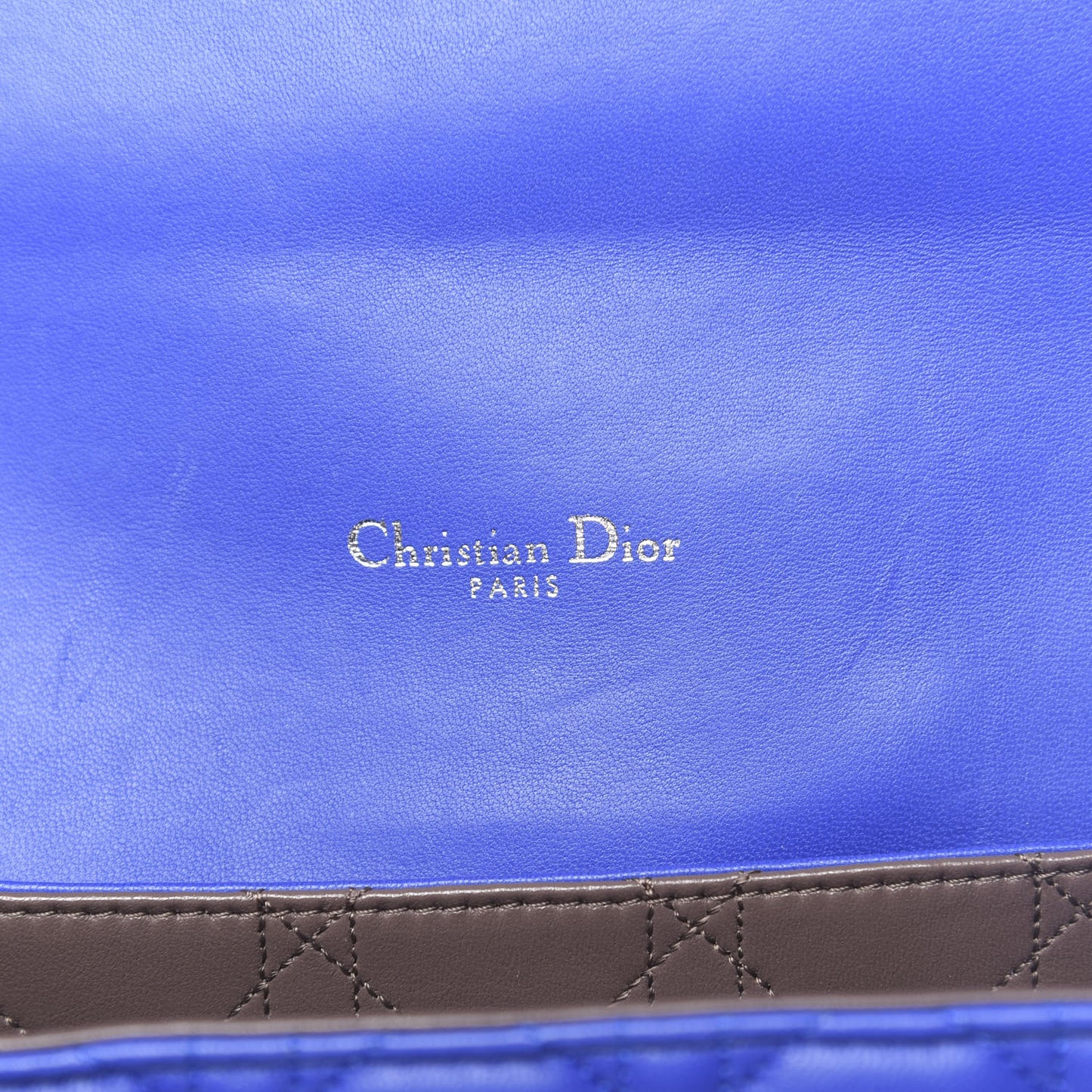 Lambskin Cannage Medium Miss Dior Flap Blue