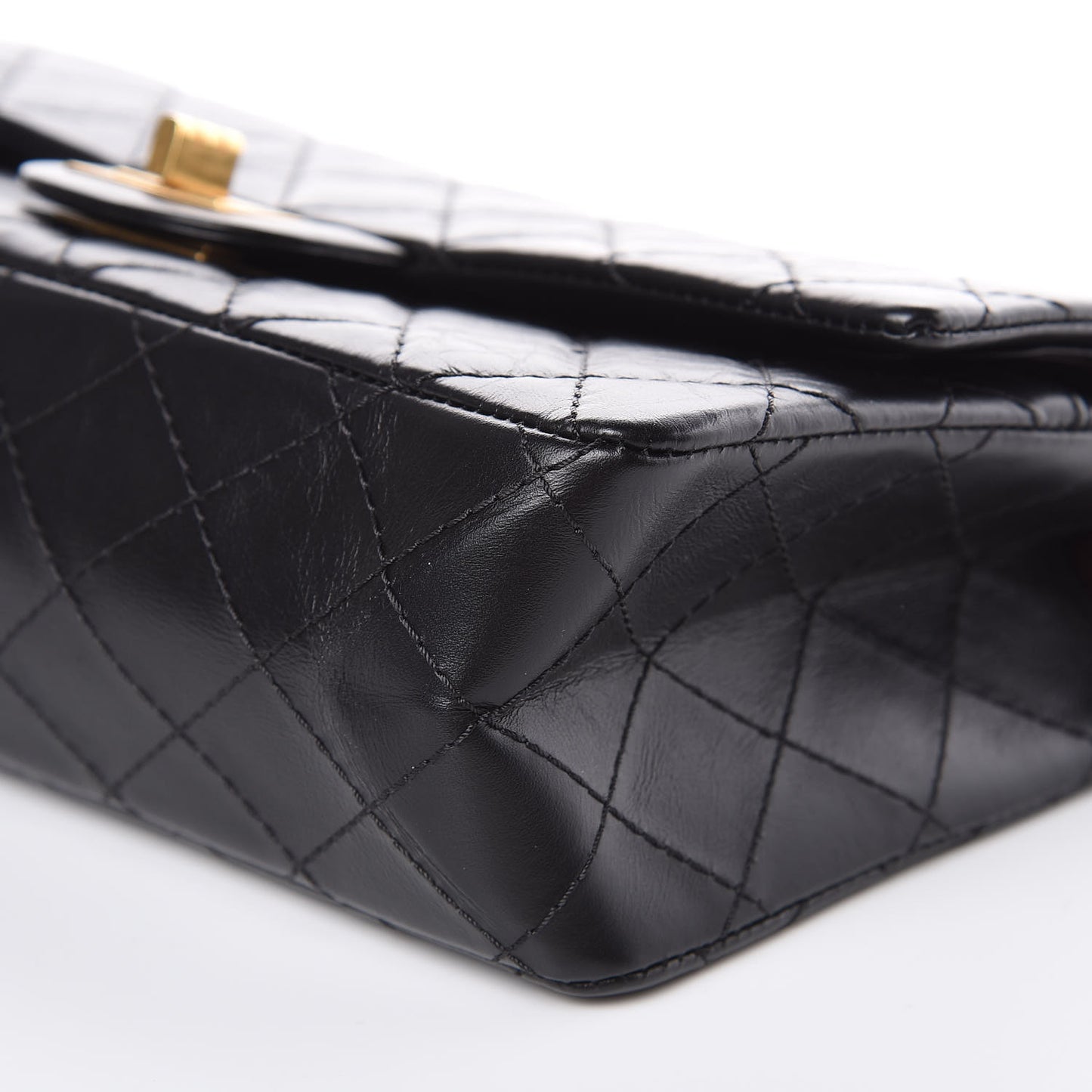 Aged Calfskin Quilted 2.55 Reissue 225 Flap Black