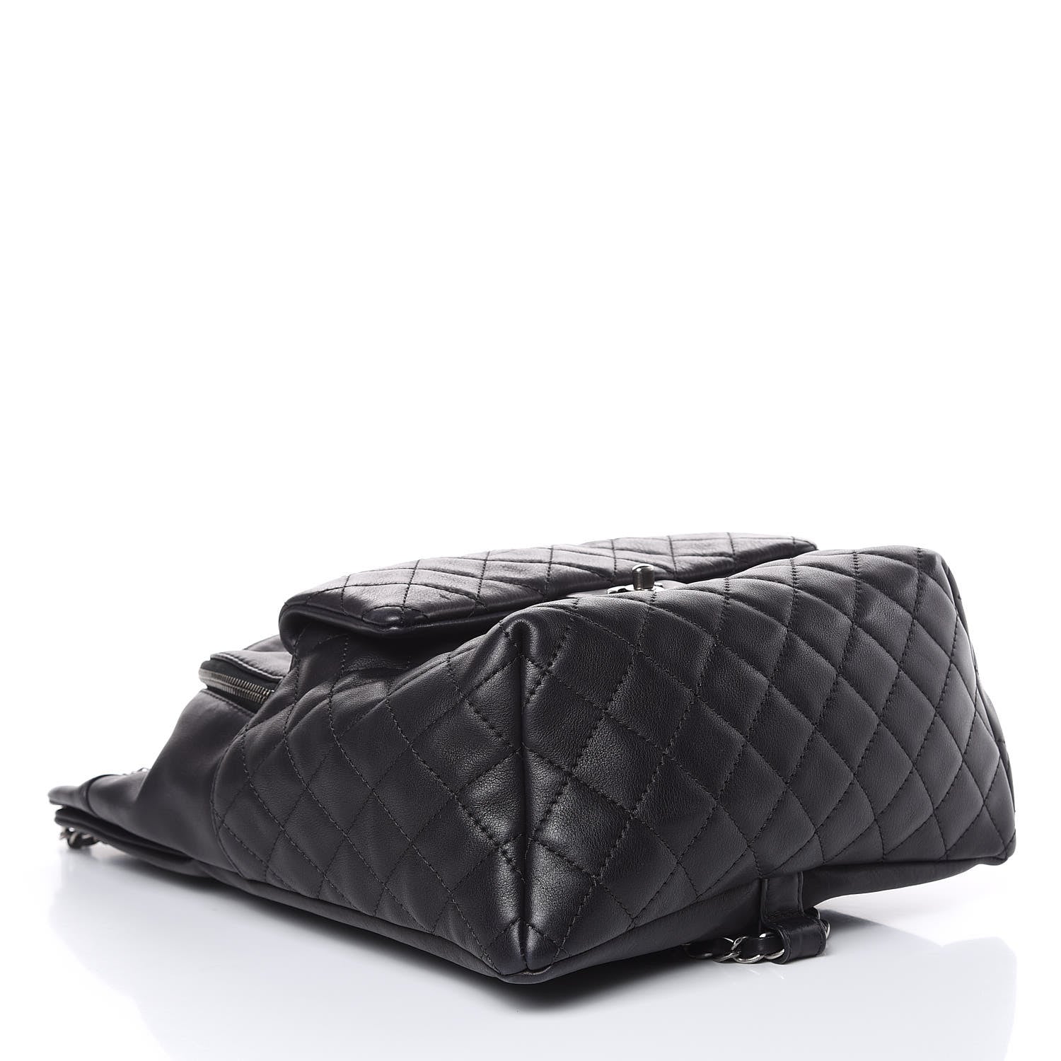 Chanel Lambskin Quilted Drawstring Backpack Navy Blue 4 of 15