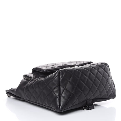 Chanel Lambskin Quilted Drawstring Backpack Navy Blue 4 of 15