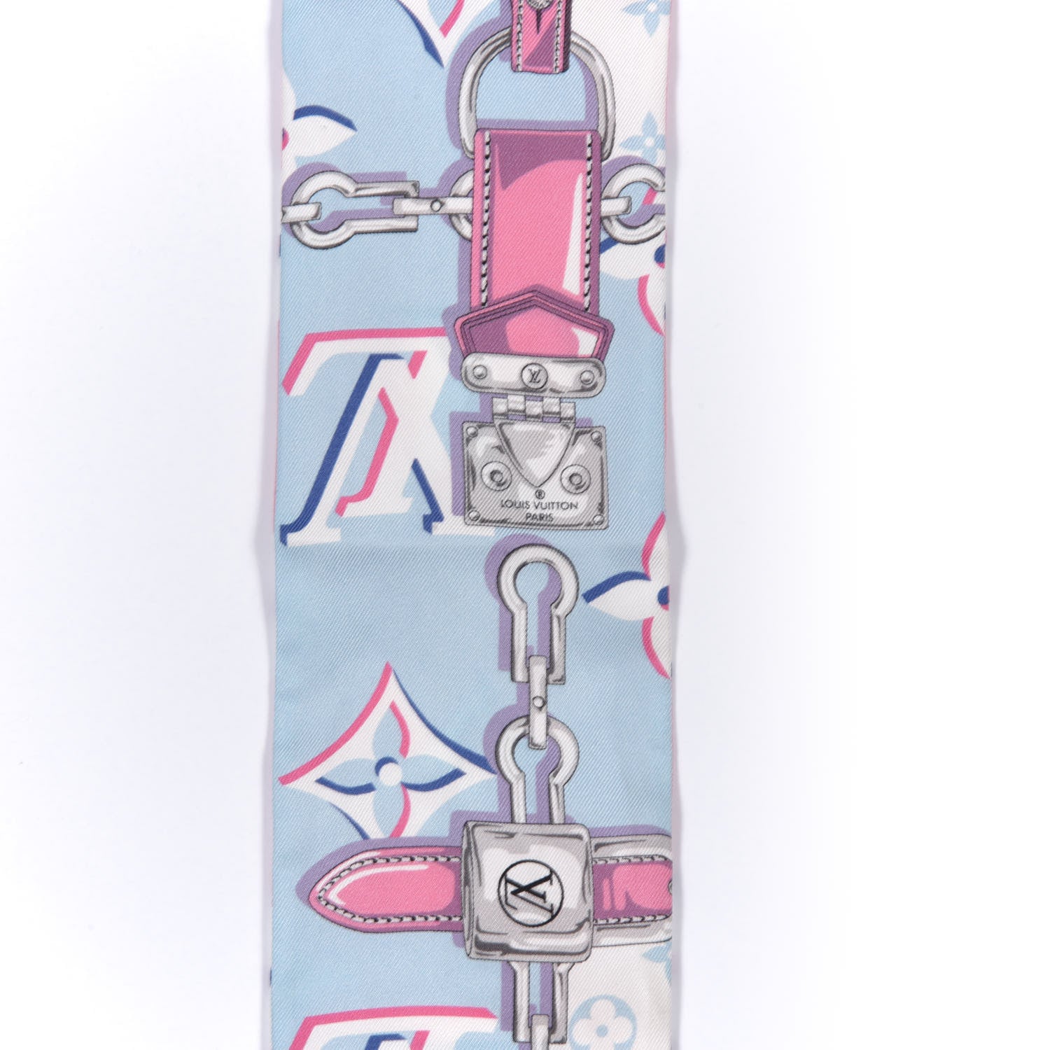 Louis Vuitton Silk Monogram Escale Perfect Match Bandeau Bleu Rose 4 of 6