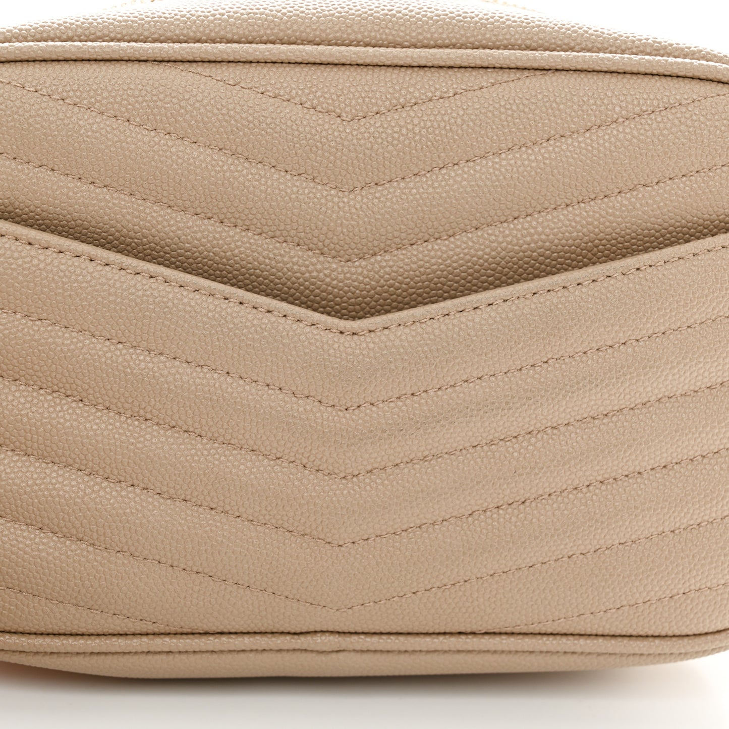 Grain De Poudre Matelasse Monogram Mini Lou Camera Bag Dark Beige