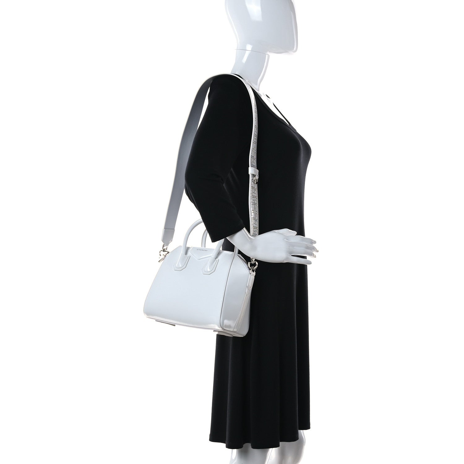 Givenchy Shiny Lord Calfskin Perforated Mini 4G Antigona White 2 of 16