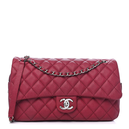 Chanel Caviar Quilted Jumbo Easy Flap Dark Pink 1 of 9