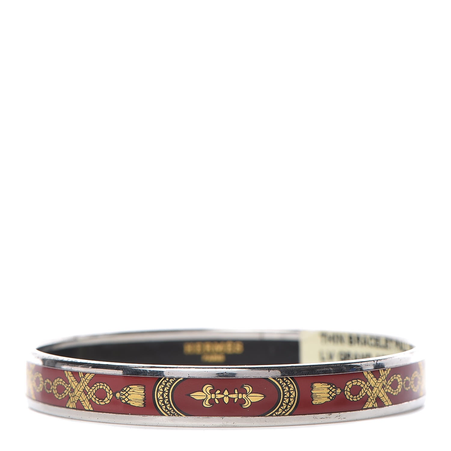 Hermes Enamel Printed Narrow Grand Apparat Bracelet 70 Rouge 1 of 5