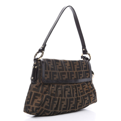Fendi Zucca Small Chef Shoulder Bag Tobacco 2 of 13