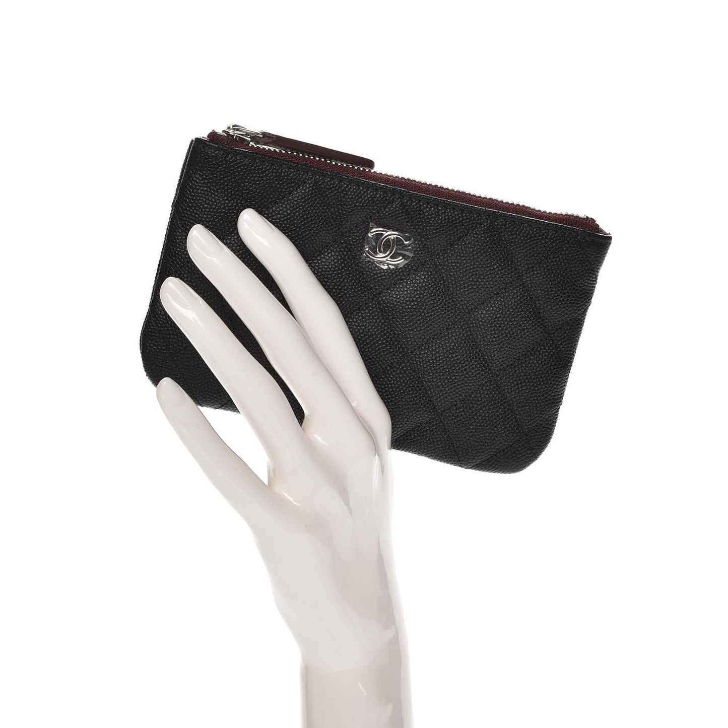 Caviar Quilted Small Cosmetic Case Black