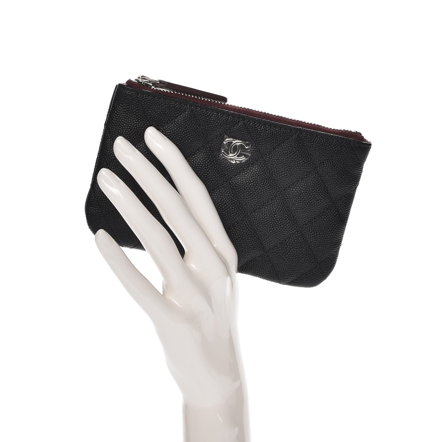 Chanel Caviar Quilted Small Cosmetic Case Black 2 of 8