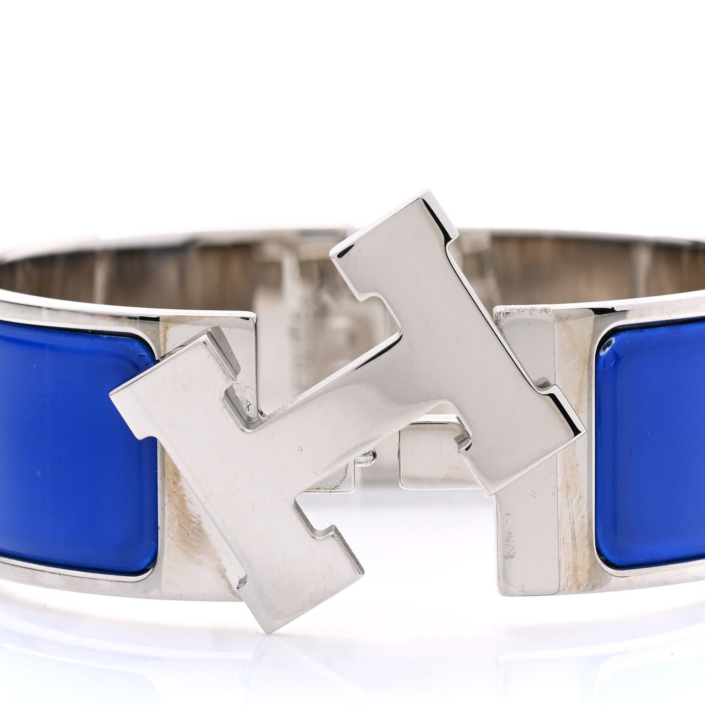 Enamel Wide Clic Clac H Bracelet Bleu Royal