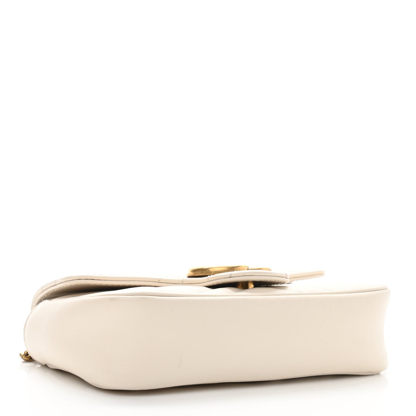 Calfskin Matelasse Super Mini GG Marmont Shoulder Bag White