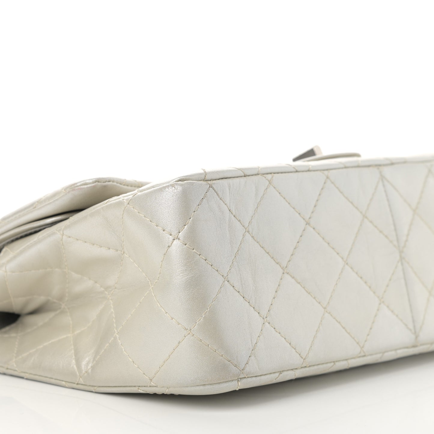 Metallic Lambskin Quilted 2.55 Reissue 227 Flap Silver