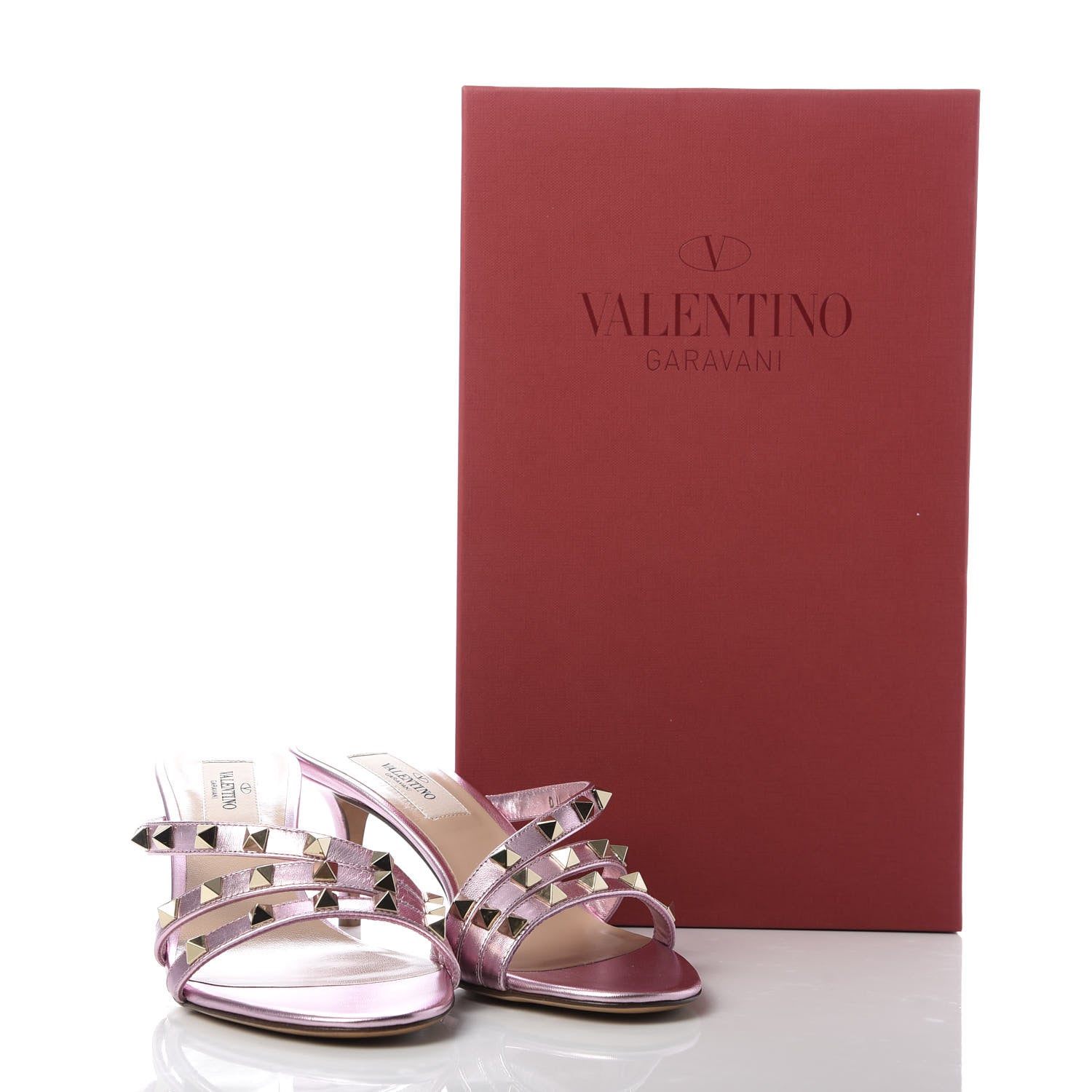 Valentino Garavani Metallic Nappa Rockstud 60mm Slide Sandals 36.5 Giacinto 10 of 10