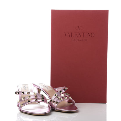 Valentino Garavani Metallic Nappa Rockstud 60mm Slide Sandals 36.5 Giacinto 10 of 10