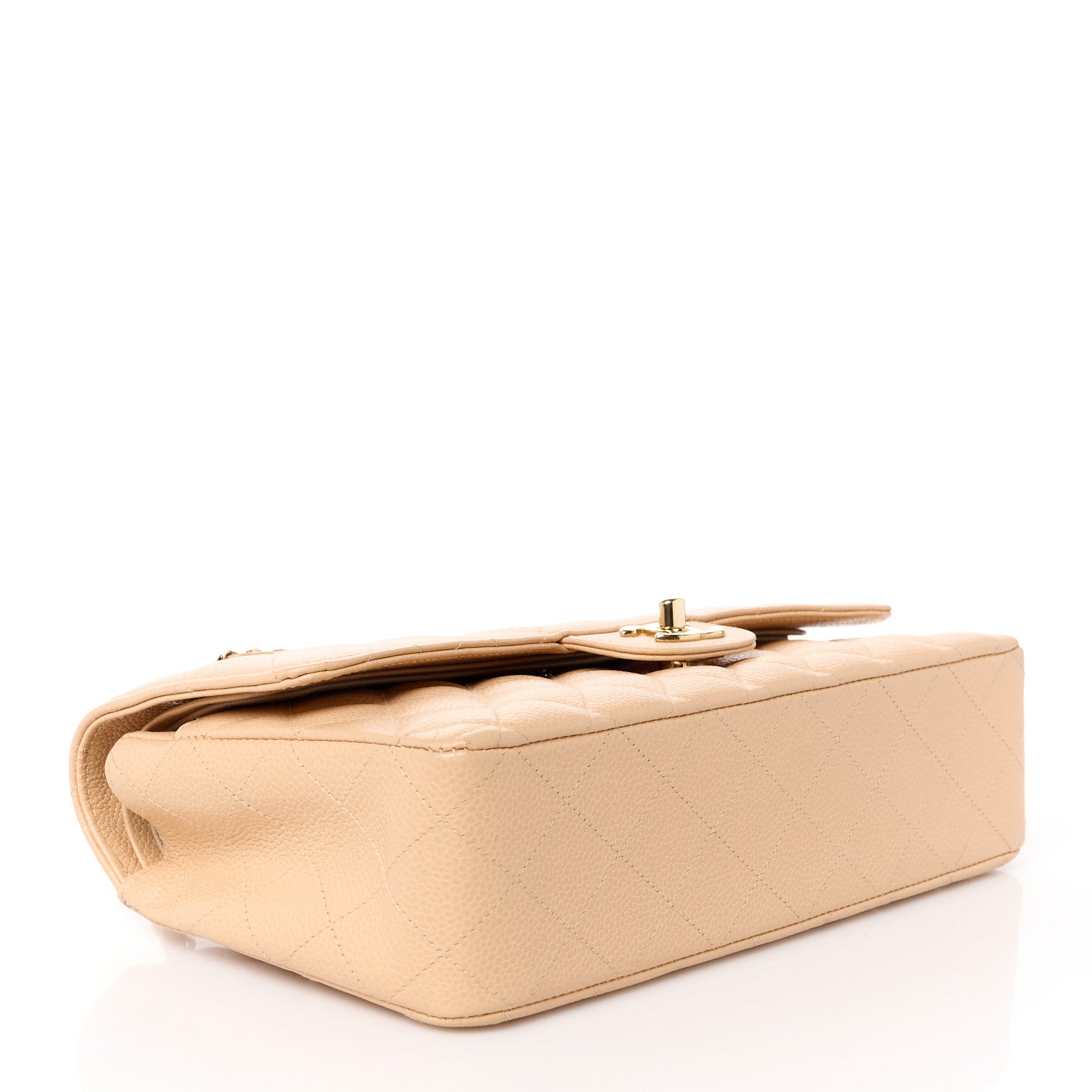 Chanel Caviar Quilted Medium Double Flap Beige 4 of 12