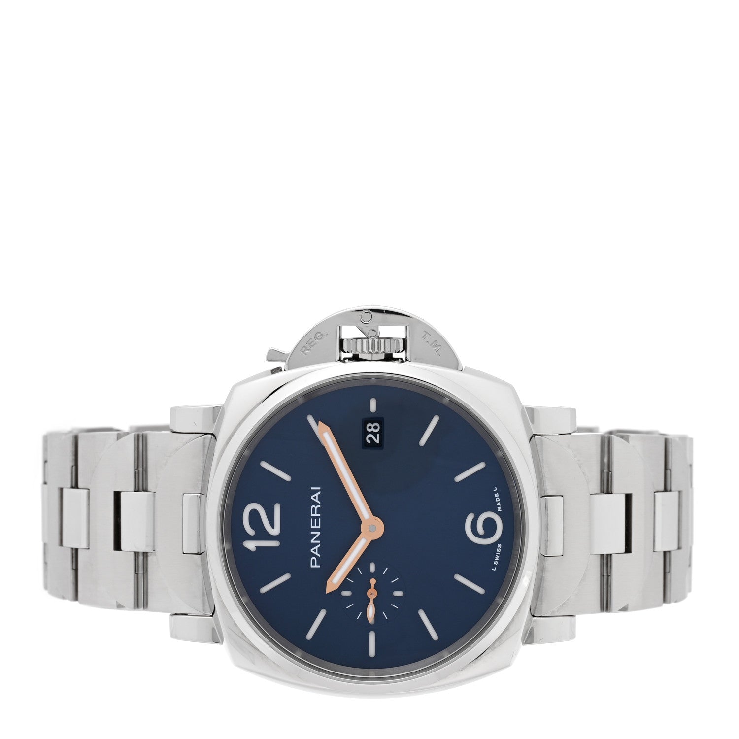 Panerai Stainless Steel 42mm Luminor Due Automatic Watch Blue PAM01124 2 of 6