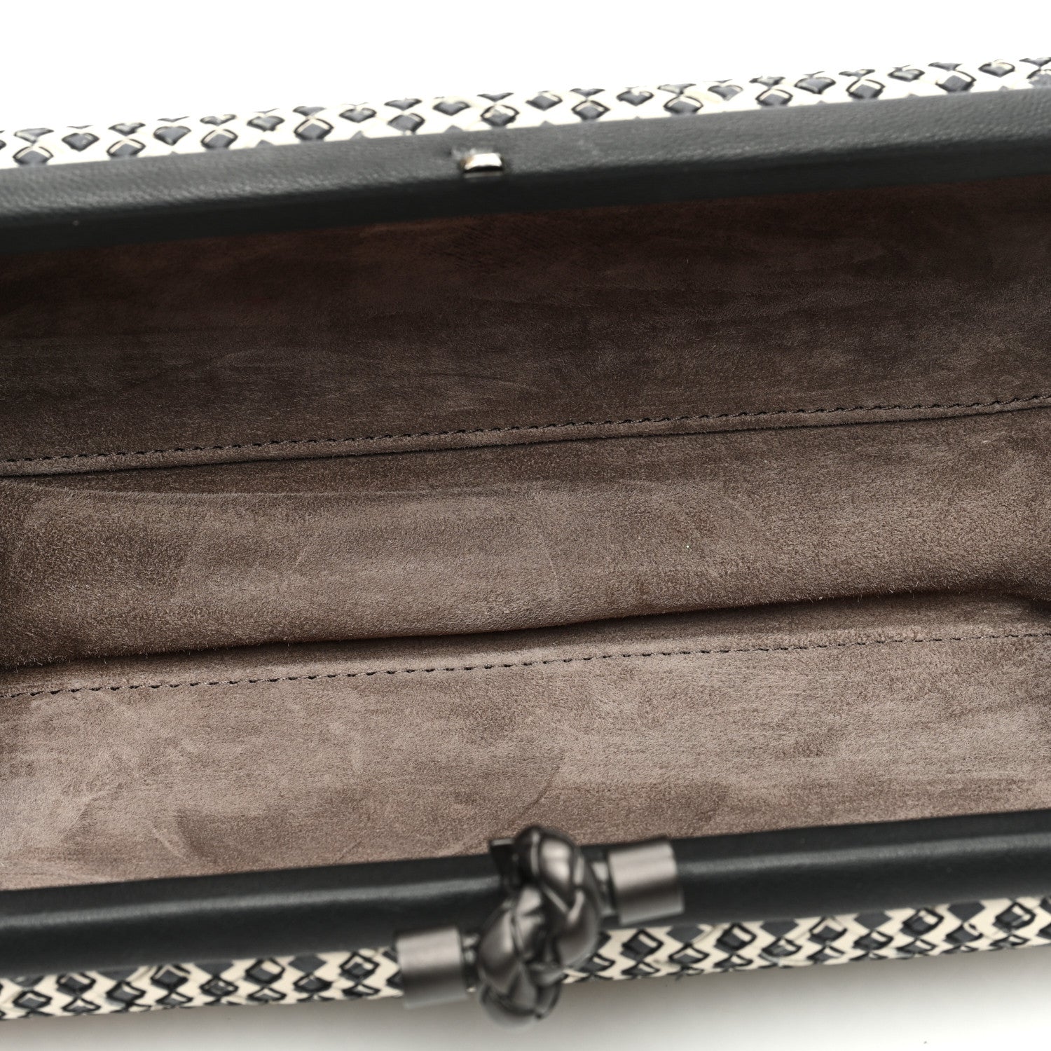 Bottega Veneta Nappa Printed Intrecciato Stretch Knot Clutch Black 5 of 8