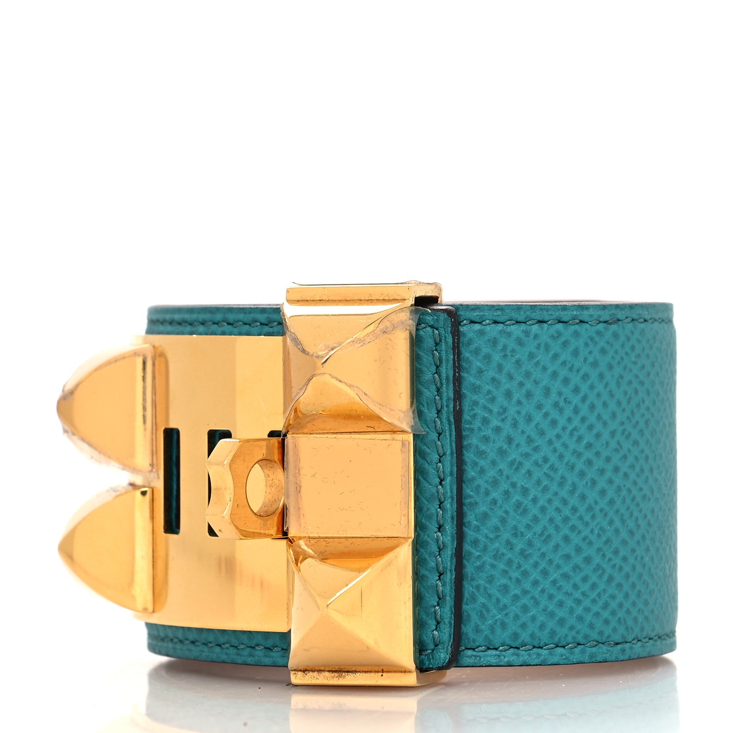 Hermes Epsom Collier de Chien CDC Bracelet S Malachite 3 of 5