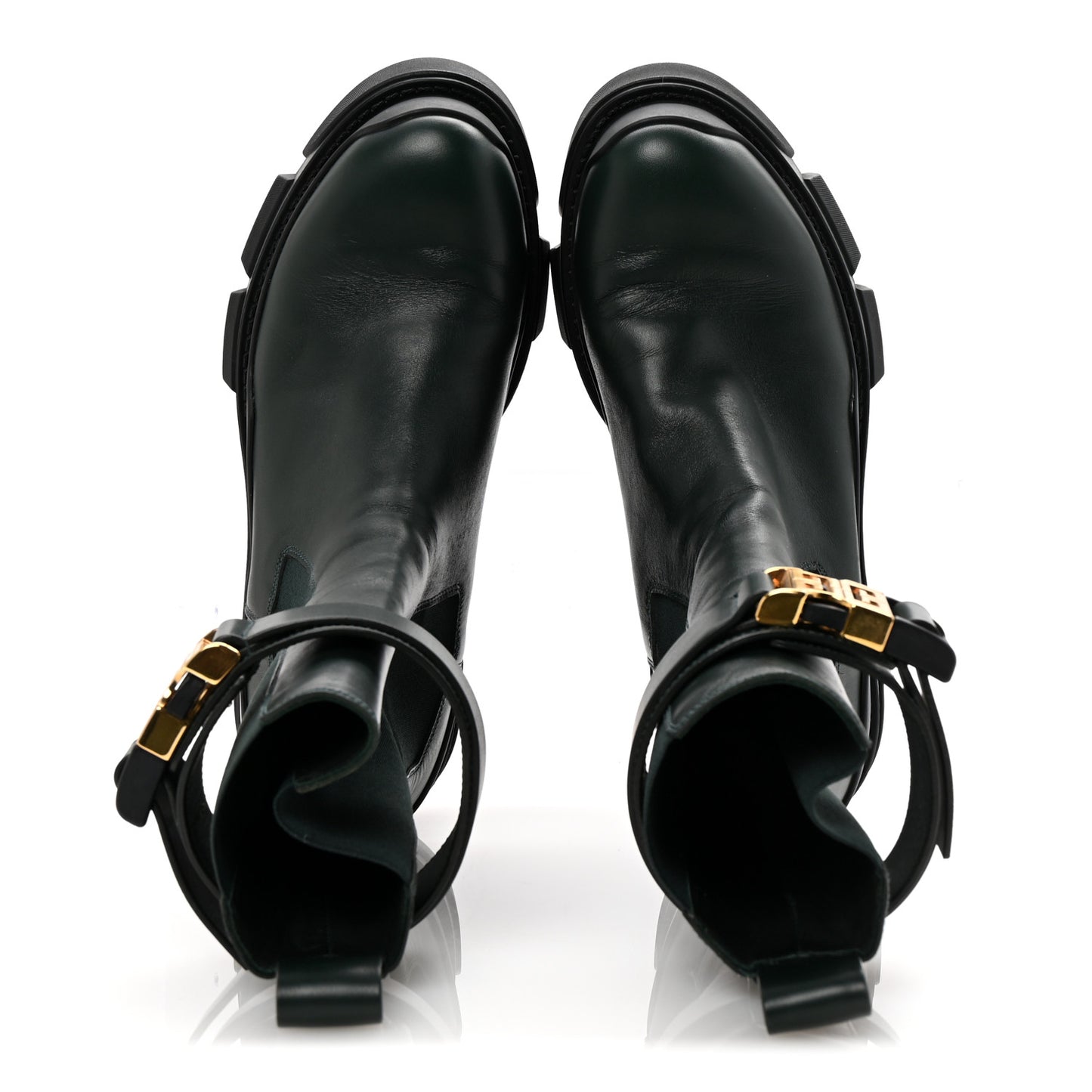 Calfskin 4G Terra Ankle Boots 37 Green Black