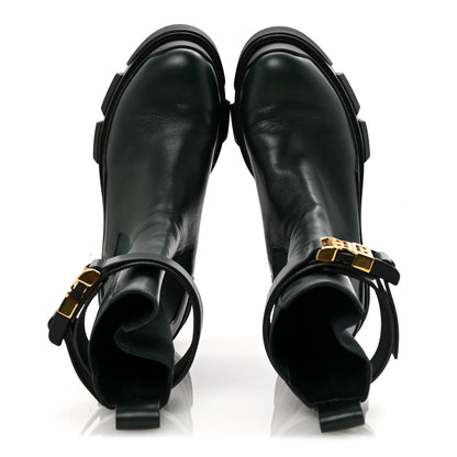Givenchy Calfskin 4G Terra Ankle Boots 37 Green Black 2 of 9