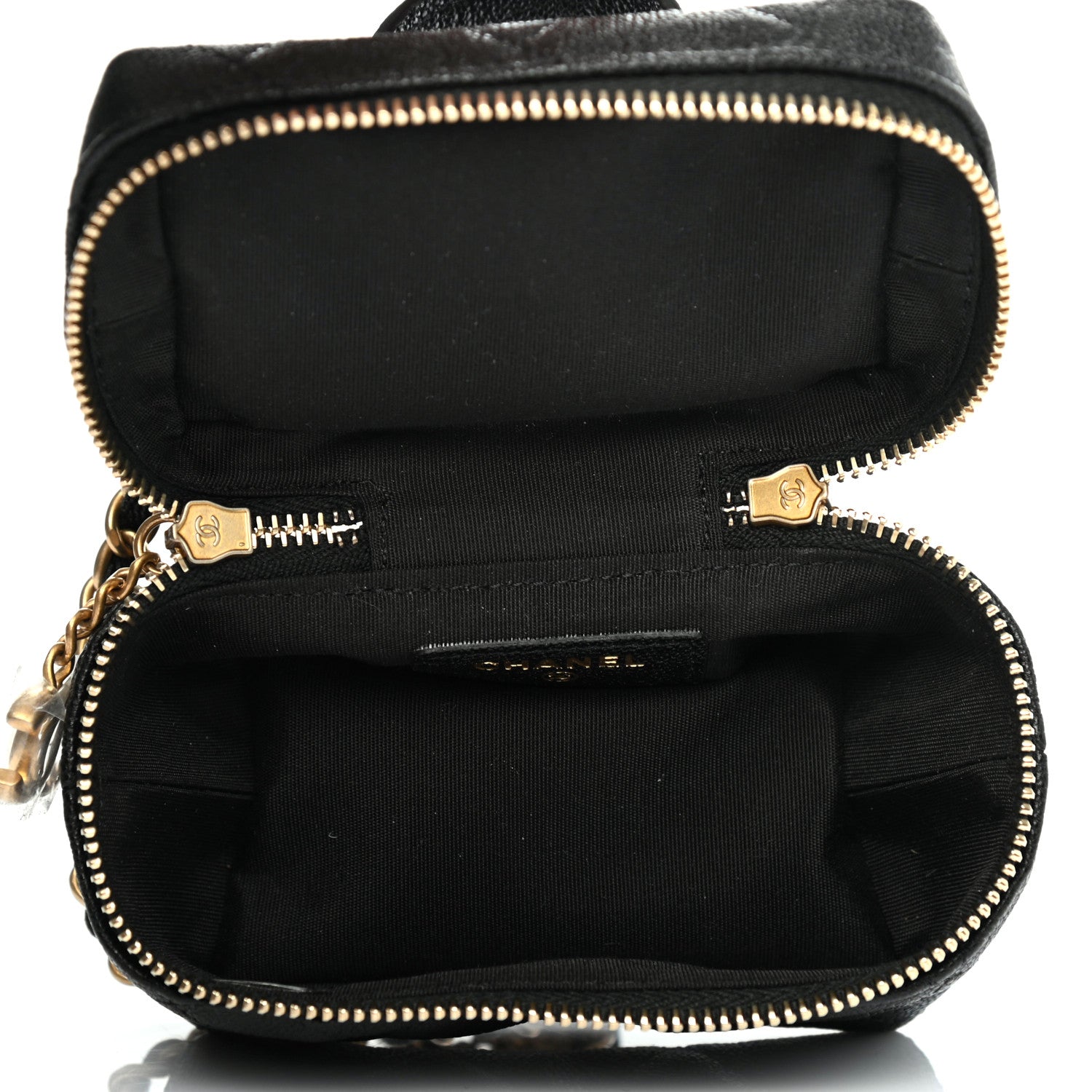 Chanel Caviar Quilted Mini Top Handle Vanity With Chain Black 4 of 6