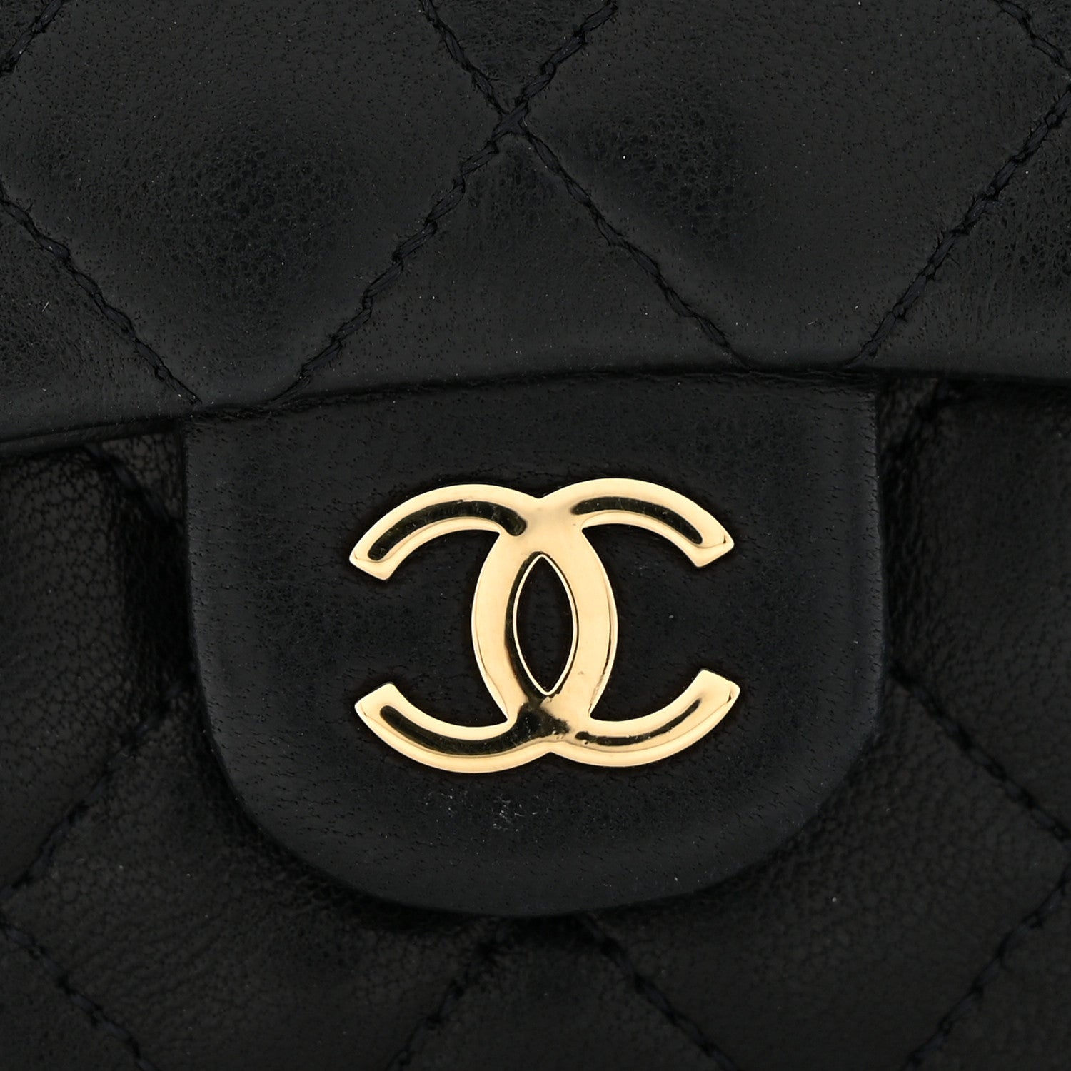 Chanel Lambskin Quilted Micro Flap Bag Charm Keychain Black 8 of 10