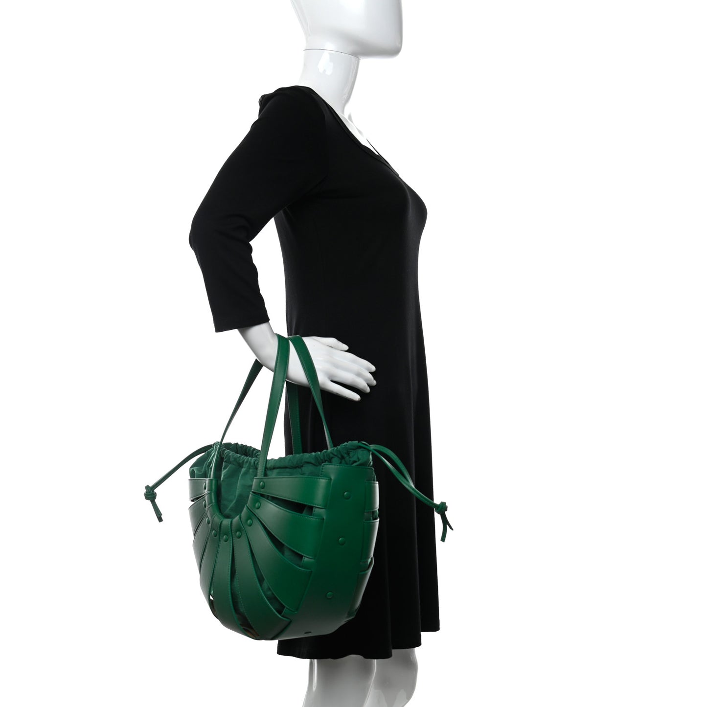 French Calfskin Shell Bag Racing Green