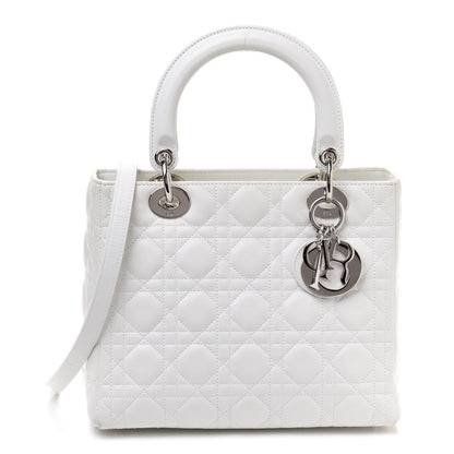 Christian Dior Lambskin Cannage Medium Lady Dior White 1 of 16