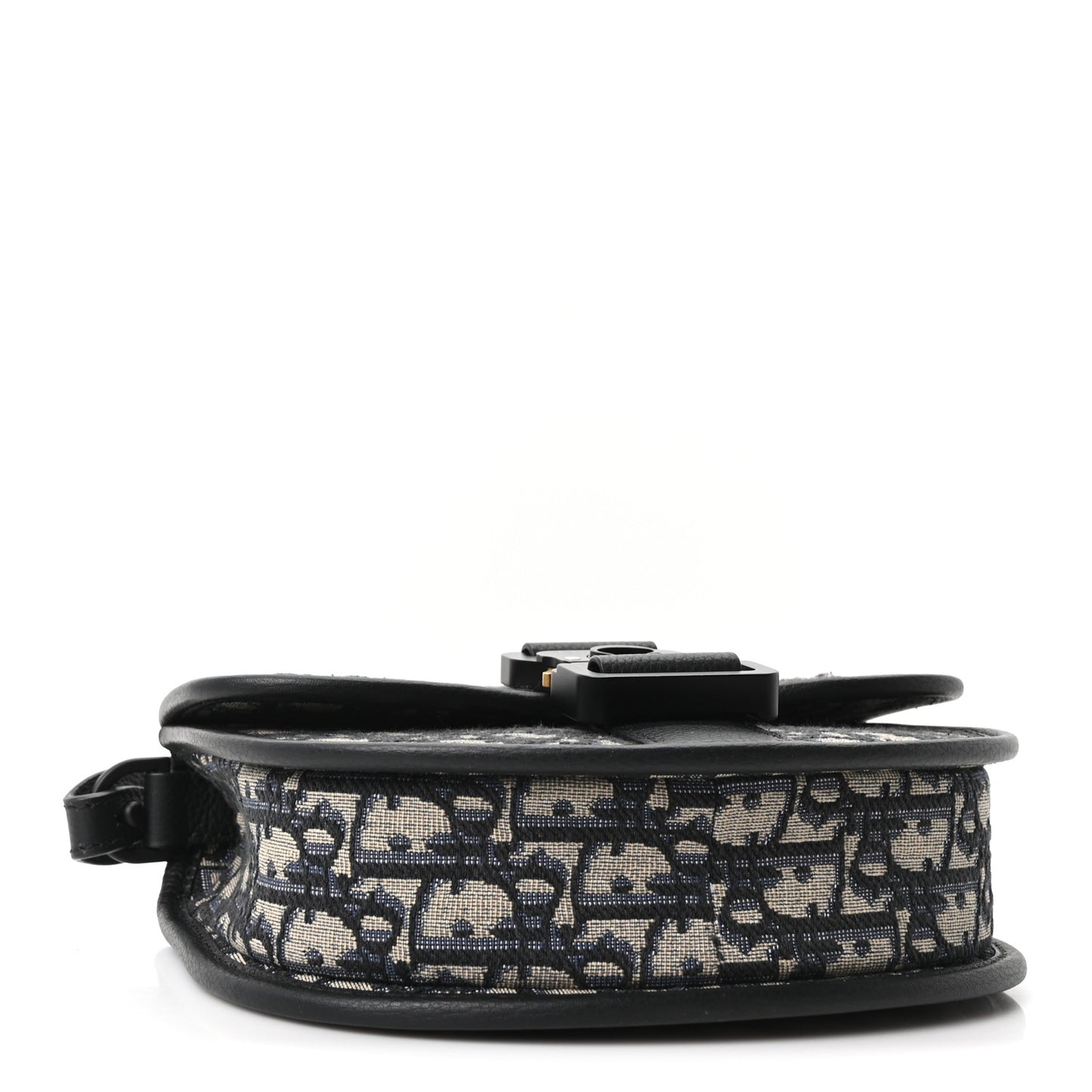 Oblique Grained Calfskin Mini Gallop Bag With Strap Black Beige