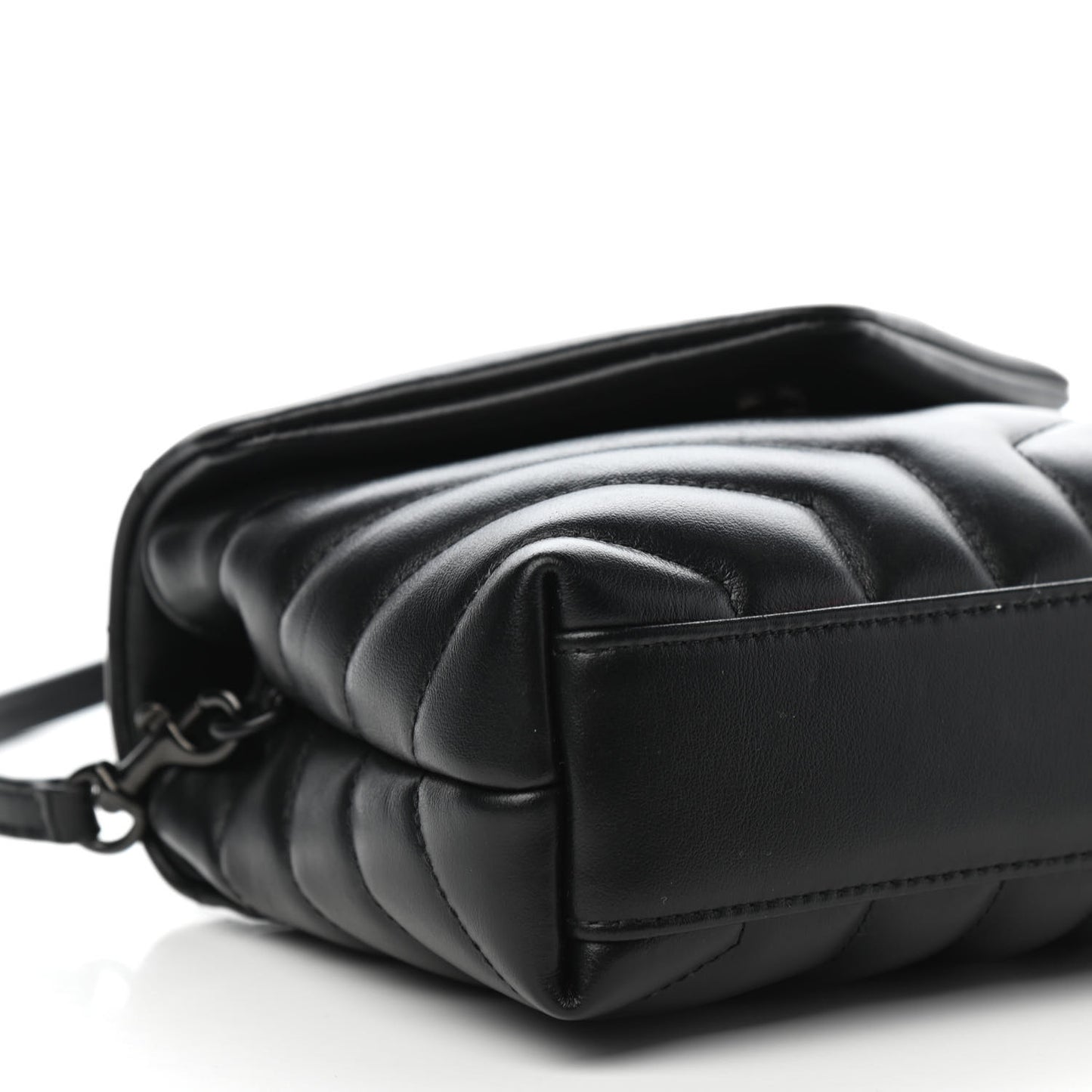 Calfskin Y Quilted Monogram Toy Loulou Crossbody Bag Black