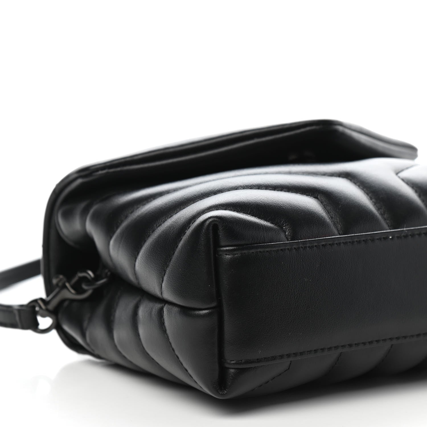 Saint Laurent Calfskin Y Quilted Monogram Toy Loulou Crossbody Bag Black 8 of 11