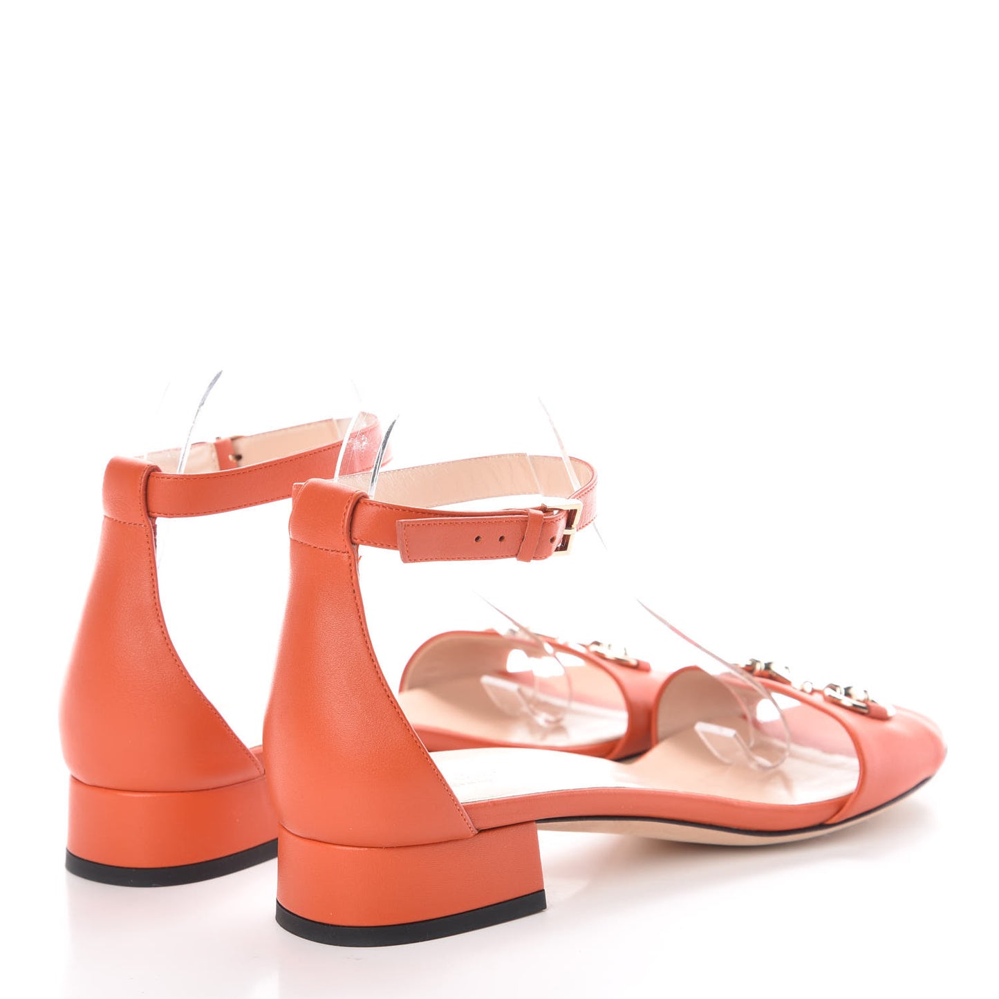 Calfskin Miro Soft Liliane Horsebit Sandals 39 Sun Orange